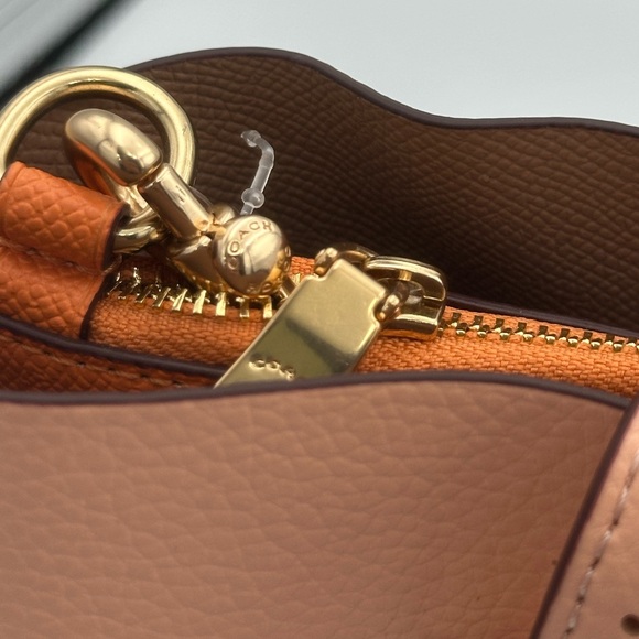 Coach Peach Leather Tote Bag - Picture 10 of 12